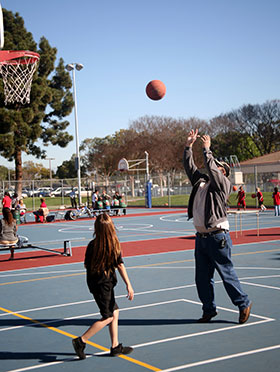 Playing Basketball with Kids